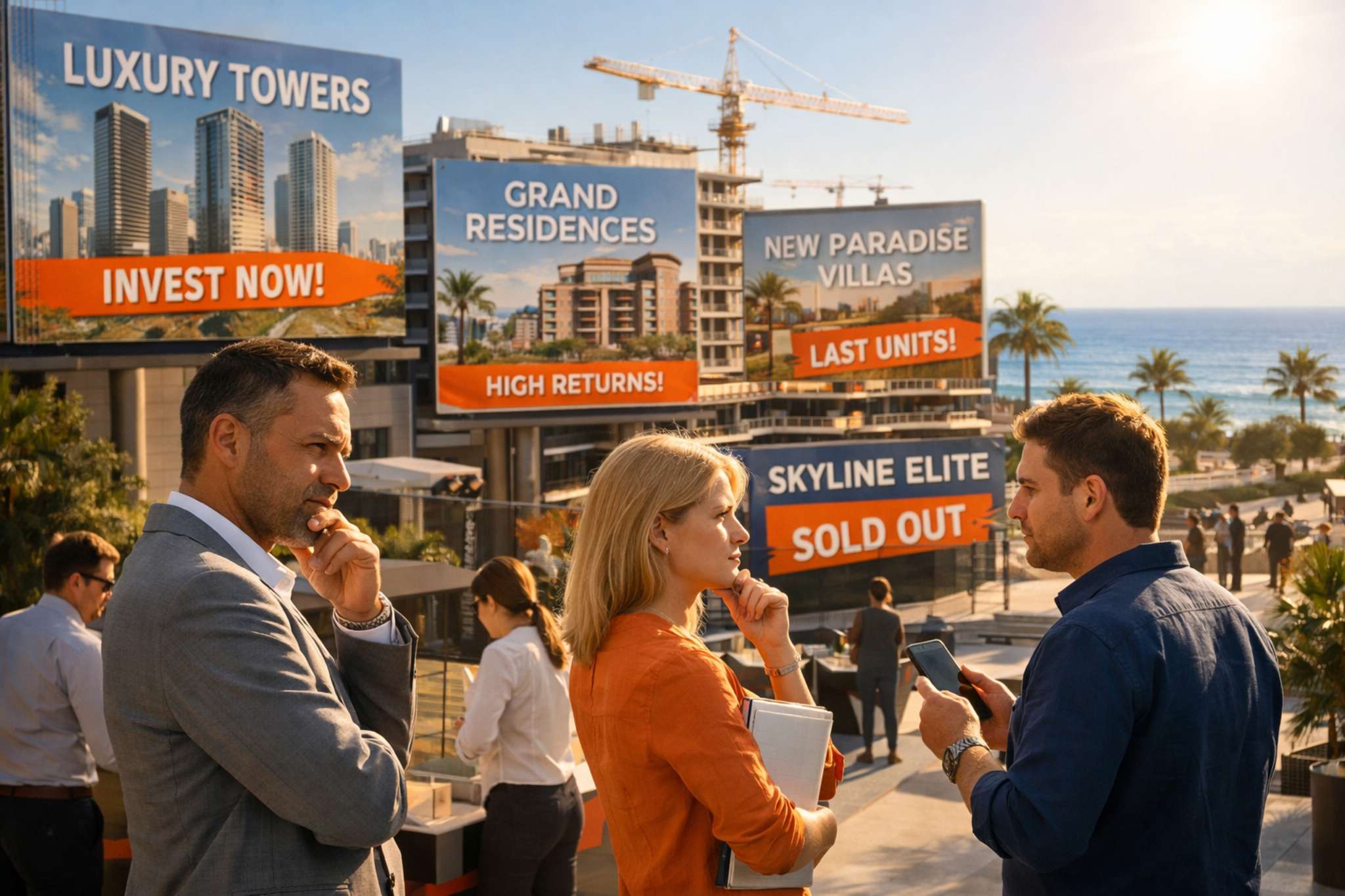 СМИ и формирование экономической повестки: инфографика с микрофонами и газетой, иллюстрирующая влияние медиа на восприятие экономических циклов, рынка недвижимости и инвестиционных решений в 2026 году.