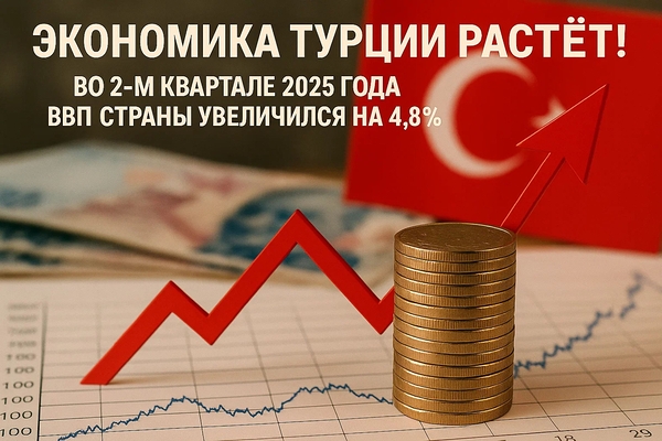 Экономика Турции выросла на 4.8% во втором квартале 2025 года