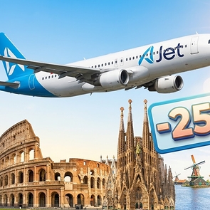 Международная рекламная кампания AJet: билеты со скидкой 25%