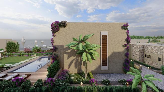 Вилла 4+1 с видом на море в Бодрум