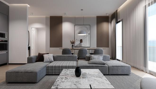 Пентхаус 3+1 с видом на море в Бодрум