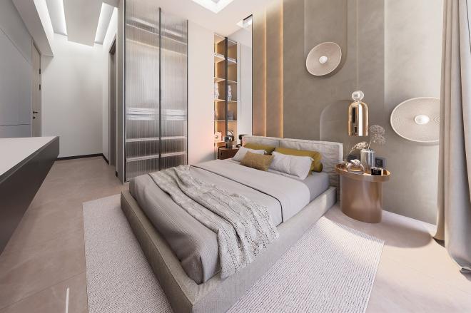 Квартира 1+0 с видом на море в Бодрум