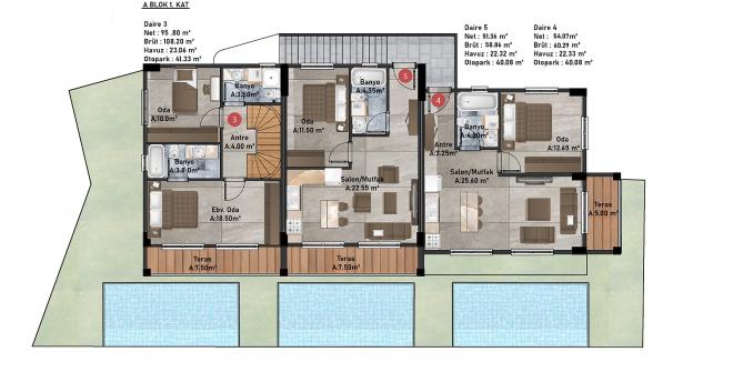 Квартира 1+1 с видом на море в Бодрум