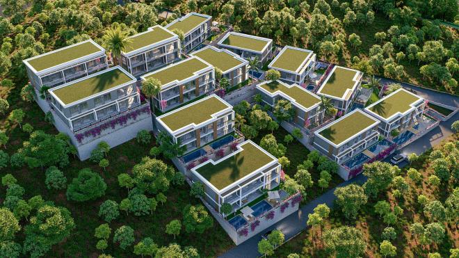 Квартира 1+1 с видом на море в Бодрум