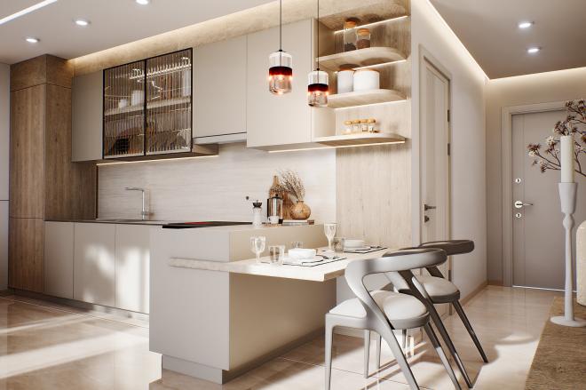 Квартира 2+1 с видом на море в Бодрум