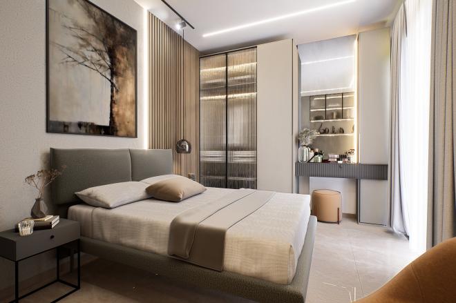 Квартира 2+1 с видом на море в Бодрум