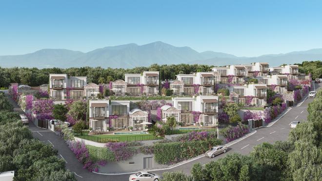 Вилла 4+1 с видом на море в Бодрум