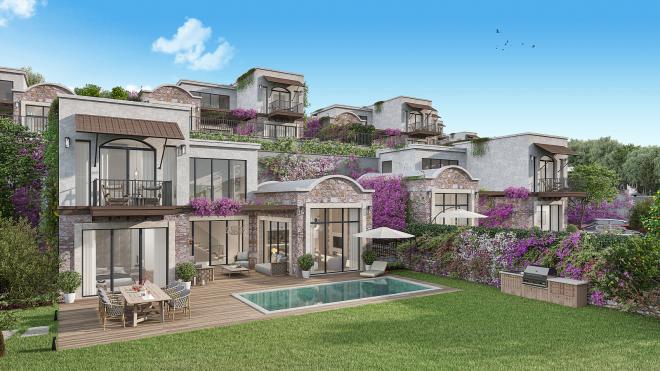 Вилла 4+1 с видом на море в Бодрум