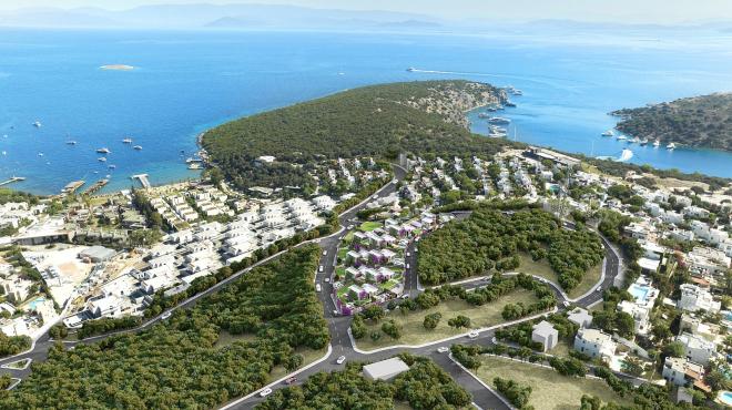 Вилла 4+1 с видом на море в Бодрум