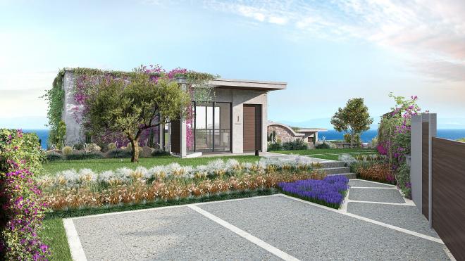 Вилла 4+1 с видом на море в Бодрум