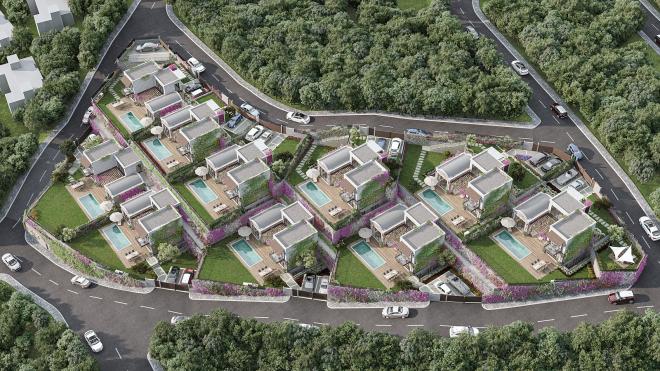 Вилла 4+1 с видом на море в Бодрум