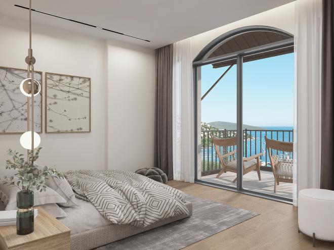 Вилла 4+1 с видом на море в Бодрум