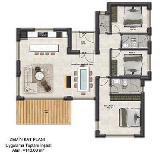 Вилла 3+1 в Бодрум