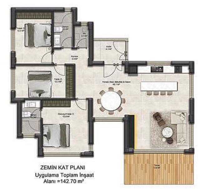 Вилла 3+1 в Бодрум