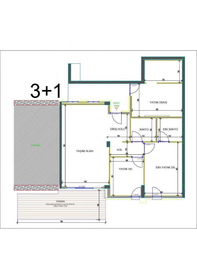 Квартира 3+1 с видом на море в Бодрум