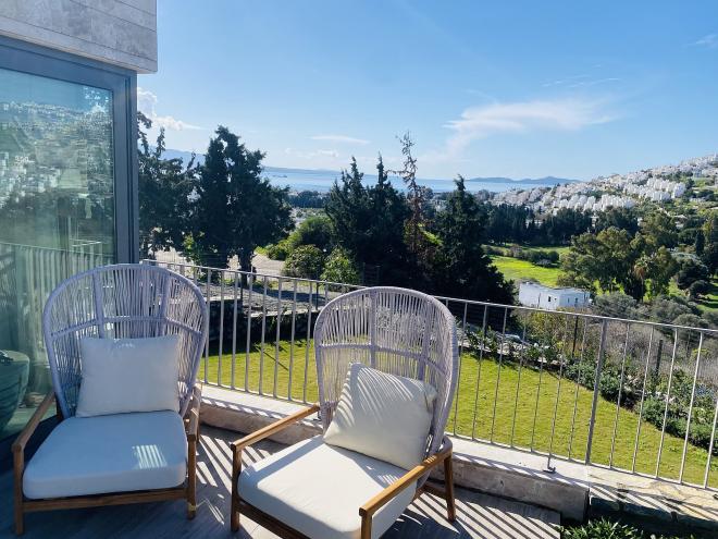 Квартира 3+1 с видом на море в Бодрум