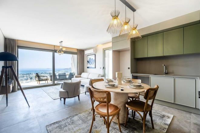 Квартира 3+1 с видом на море в Бодрум