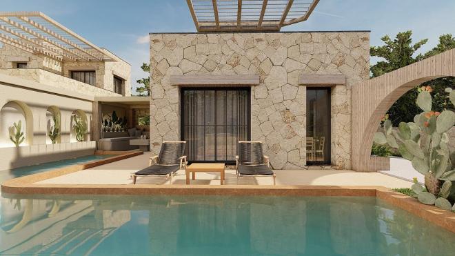 Вилла 3+1 с видом на море в Бодрум