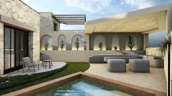 Вилла 3+1 с видом на море в Бодрум