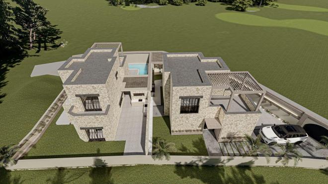 Вилла 3+1 с видом на море в Бодрум