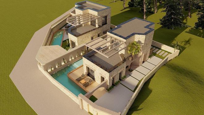 Вилла 3+1 с видом на море в Бодрум