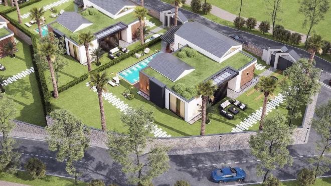 Вилла 6+1 с видом на море в Бодрум