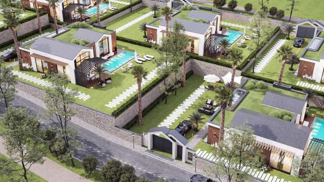 Вилла 6+1 с видом на море в Бодрум