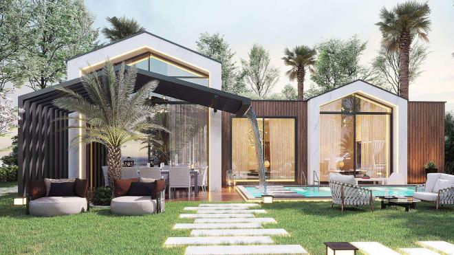 Вилла 6+1 с видом на море в Бодрум