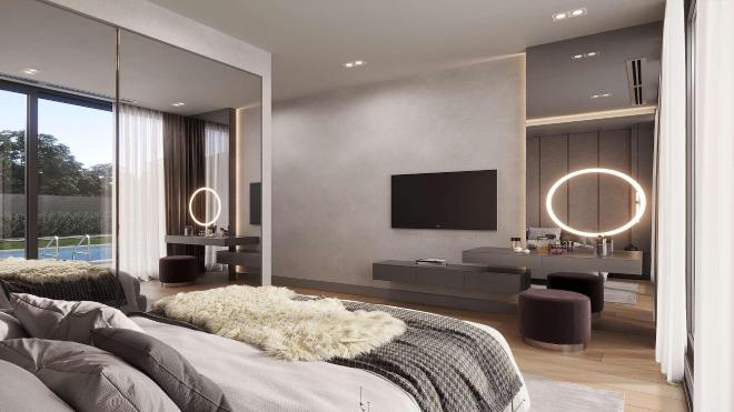 Вилла 6+1 с видом на море в Бодрум