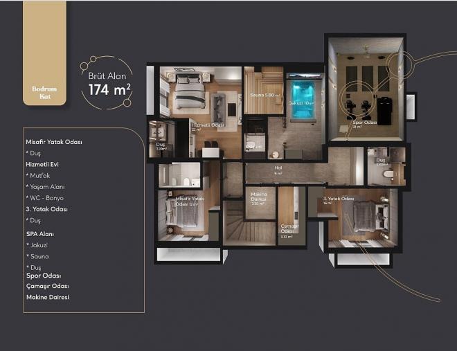 Вилла 6+1 с видом на море в Бодрум