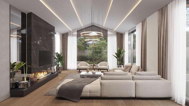 Вилла 6+1 с видом на море в Бодрум