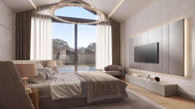 Вилла 6+1 с видом на море в Бодрум