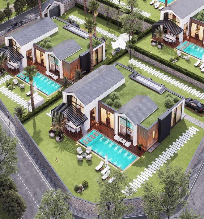 Вилла 6+1 с видом на море в Бодрум