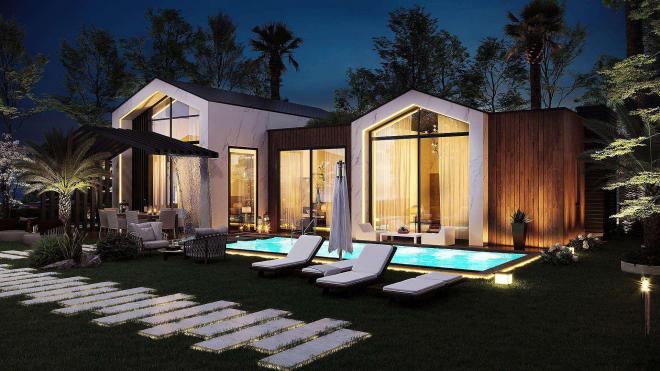 Вилла 6+1 с видом на море в Бодрум