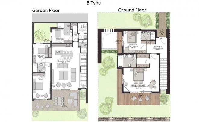 Вилла 5+1 с видом на море в Бодрум