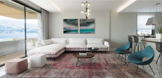 Квартира 3+1 с видом на море в Бодрум