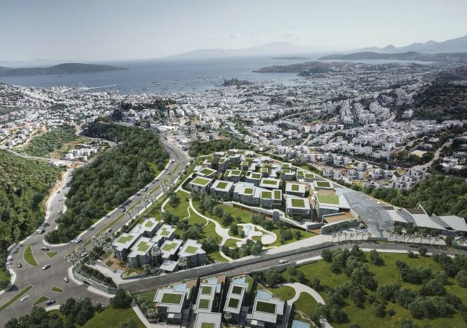 Вилла 4+1 с видом на море в Бодрум