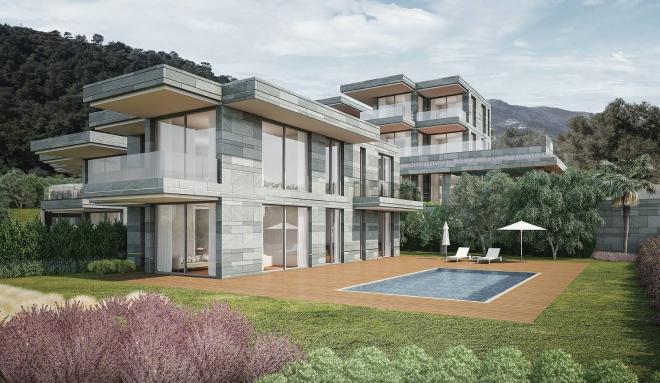 Вилла 4+1 с видом на море в Бодрум