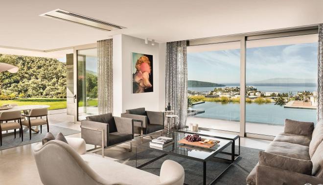 Вилла 4+1 с видом на море в Бодрум