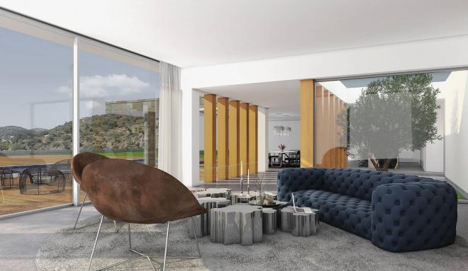 Вилла 4+1 с видом на море в Бодрум