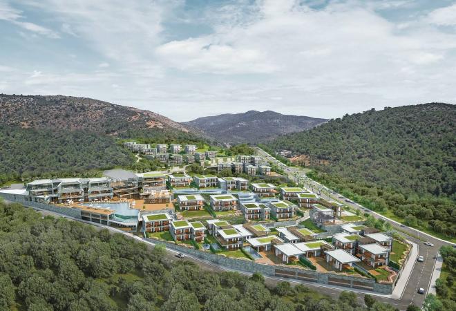 Вилла 5+1 с видом на море в Бодрум