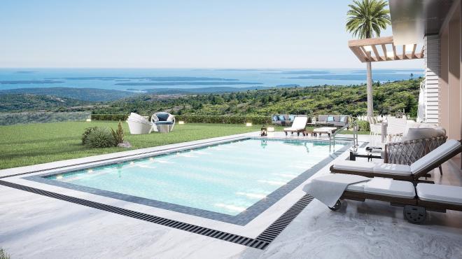 Вилла 4+1 с видом на море в Бодрум