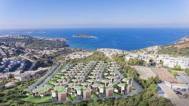 Вилла 4+1 с видом на море в Бодрум