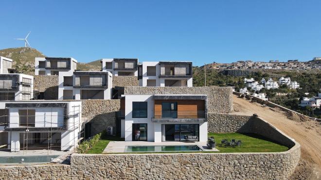 Вилла 4+1 с видом на море в Бодрум