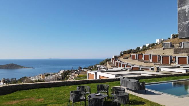 Вилла 4+1 с видом на море в Бодрум