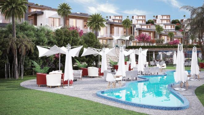 Вилла 4+1 с видом на море в Бодрум