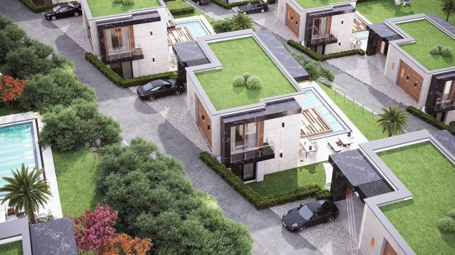 Вилла 4+1 с видом на море в Бодрум