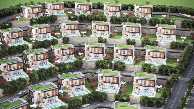 Вилла 4+1 с видом на море в Бодрум