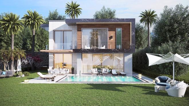 Вилла 4+1 с видом на море в Бодрум