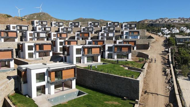 Вилла 4+1 с видом на море в Бодрум